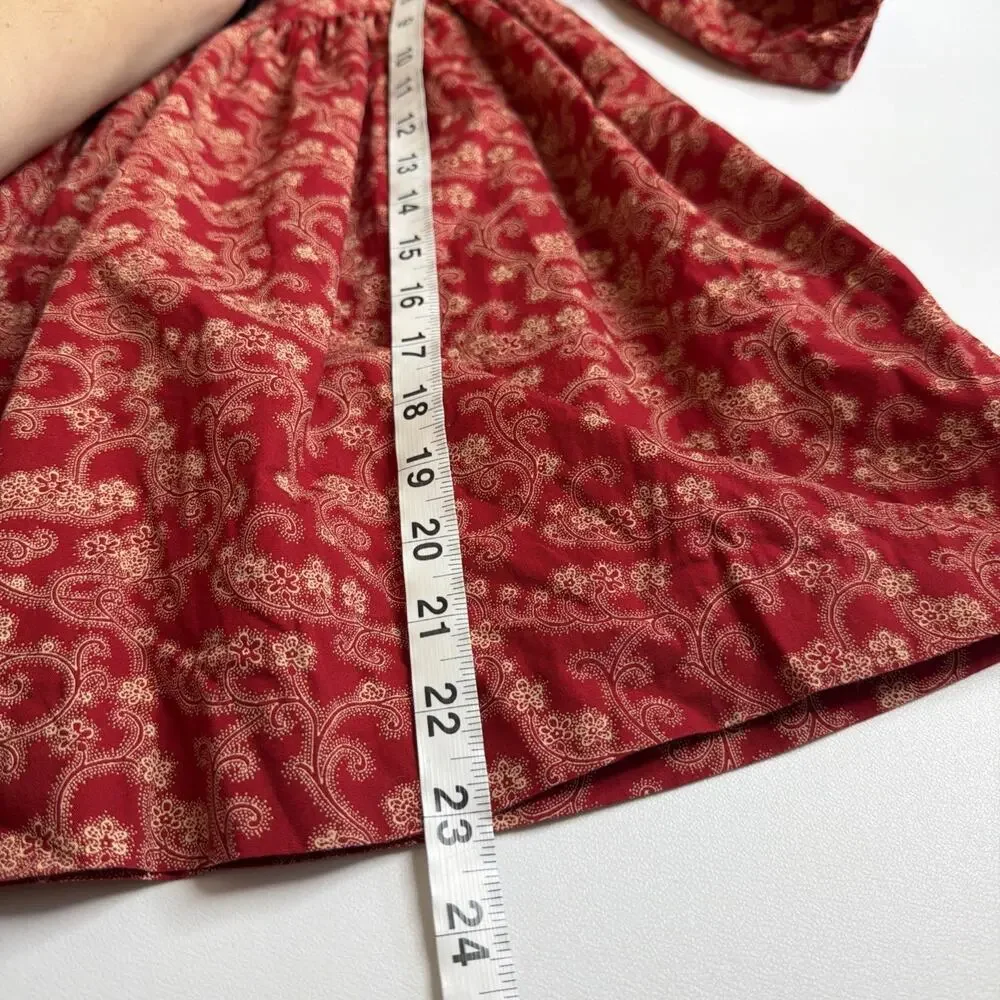 Vintage Traditions Pamela Kline Girls Dress Size 3T Red Floral Cottagecore
